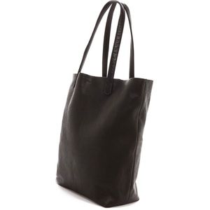 Baggu black basic leather tote bag